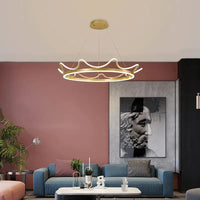 Lustre en acier inoxydable LED Nordique Moderne Rose Gold Bande Couronne pour Chambre d'Enfant | Marco Lucetti