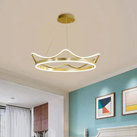Lustre en acier inoxydable LED Nordique Moderne Rose Gold Bande Couronne pour Chambre d'Enfant | Marco Lucetti