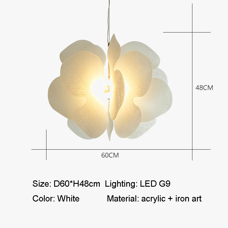 Lustre en acrylique nordique avec suspension LED papillon