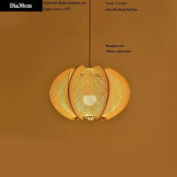 Lustre en Bambou d'Art pour Décoration et Eclairage de Luxe | Marco Lucetti 30CM / Lumière chaude 2500K