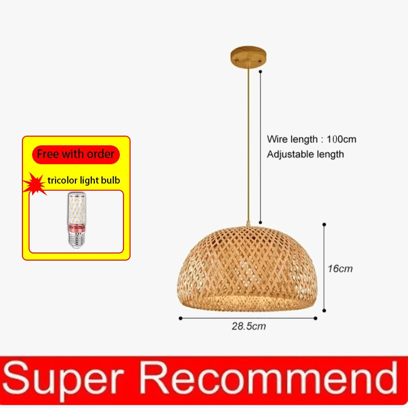 Lustre en bambou de style chinois, tissé à la main | Marco Lucetti