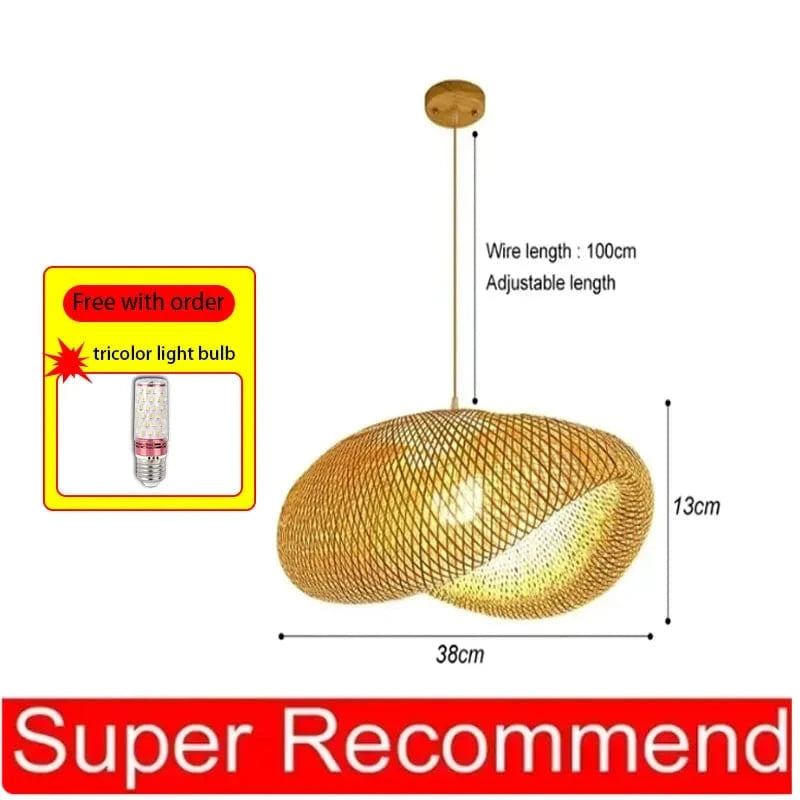 Lustre en bambou de style chinois, tissé à la main | Marco Lucetti 1m