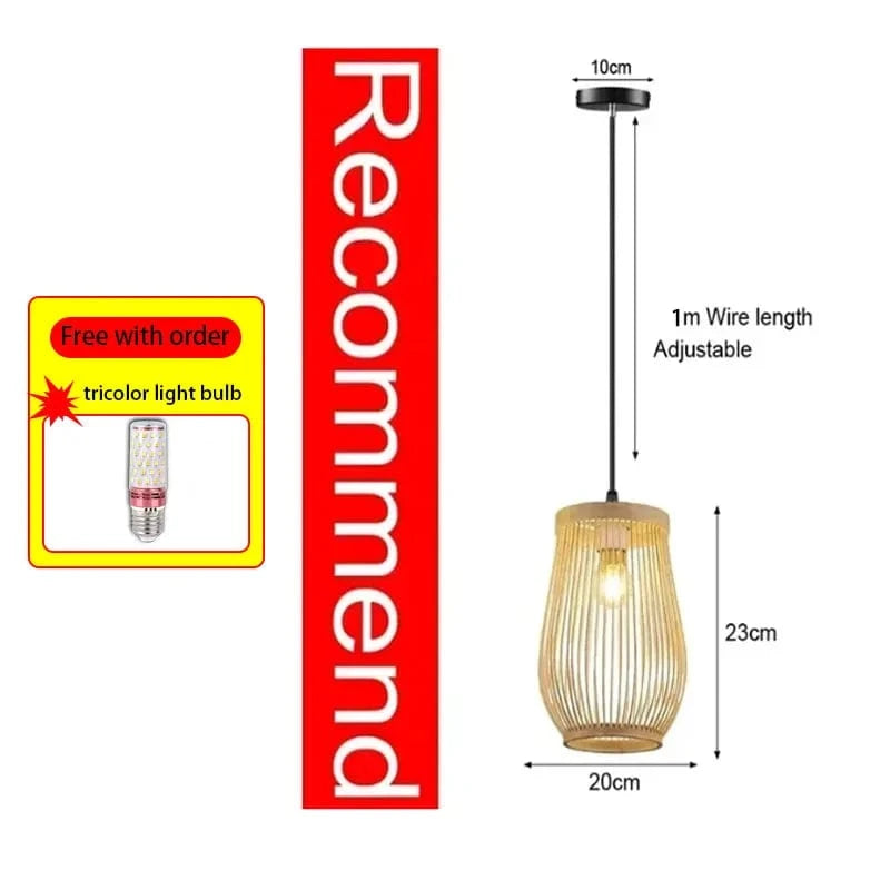 Lustre en bambou de style chinois, tissé à la main | Marco Lucetti 23x20