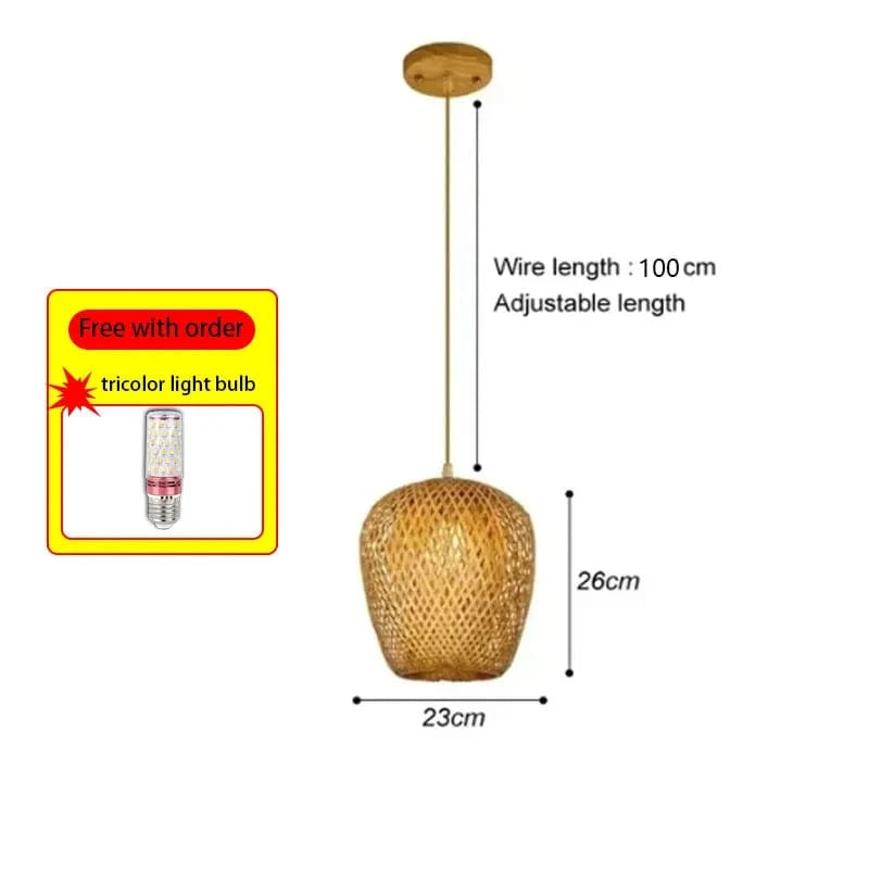 Lustre en bambou de style chinois, tissé à la main | Marco Lucetti 23x26