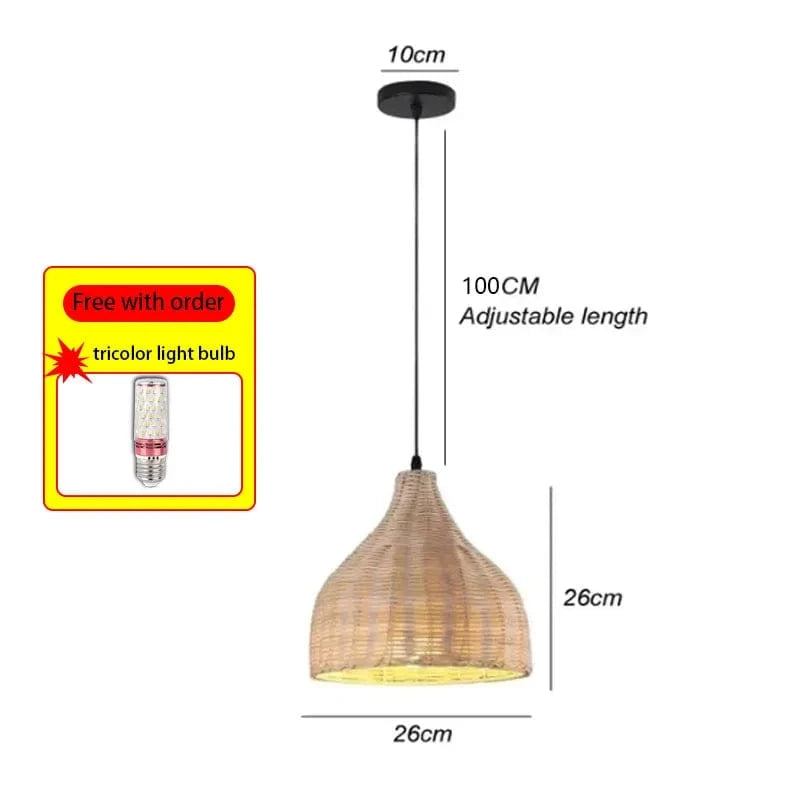 Lustre en bambou de style chinois, tissé à la main | Marco Lucetti 26x26