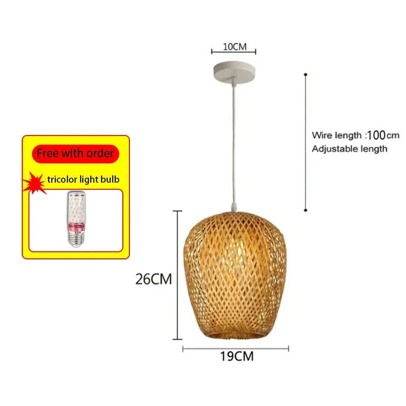 Lustre en bambou de style chinois, tissé à la main | Marco Lucetti Blanc