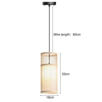 Lustre en bambou de style chinois, tissé à la main | Marco Lucetti Blanc 33x16