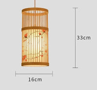 Lustre en bambou de style chinois, tissé à la main | Marco Lucetti Fleur de prunier 16x33