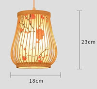 Lustre en bambou de style chinois, tissé à la main | Marco Lucetti Fleur de prunier 18x23