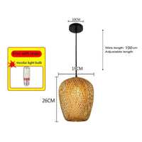 Lustre en bambou de style chinois, tissé à la main | Marco Lucetti Noir