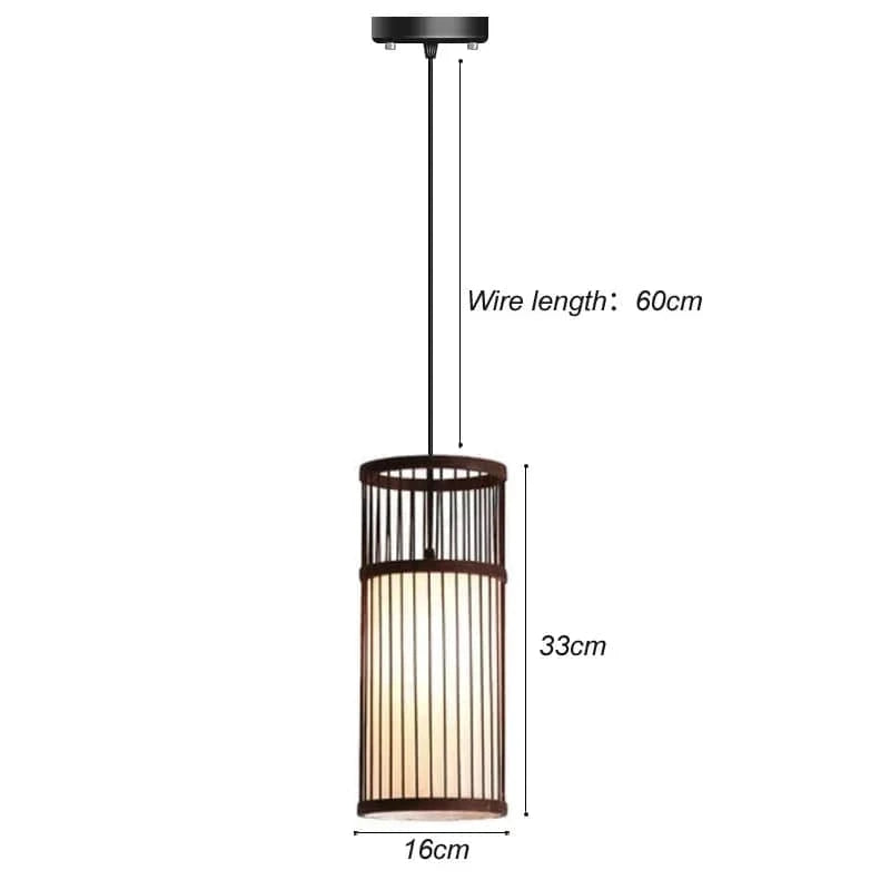 Lustre en bambou de style chinois, tissé à la main | Marco Lucetti Noir 33x16