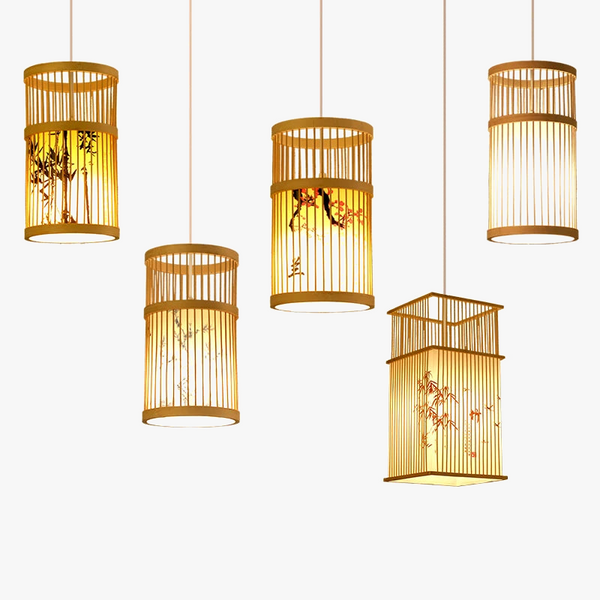 Suspension nordique en bambou contemporain