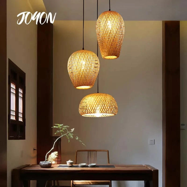 Lustre en bambou tissé à la main - Décor rétro pour salle à manger | Marco Lucetti