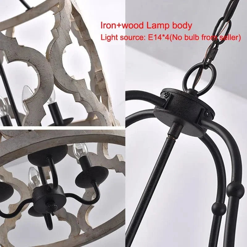 Lustre en bois créatif américain rural pour boutiques et restaurants - Collection RustiWood | Marco Lucetti