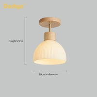 Lustre en bois élégant avec abat-jour en verre | Marco Lucetti