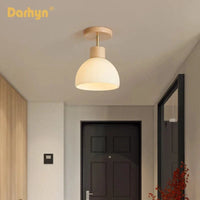 Lustre en bois élégant avec abat-jour en verre | Marco Lucetti