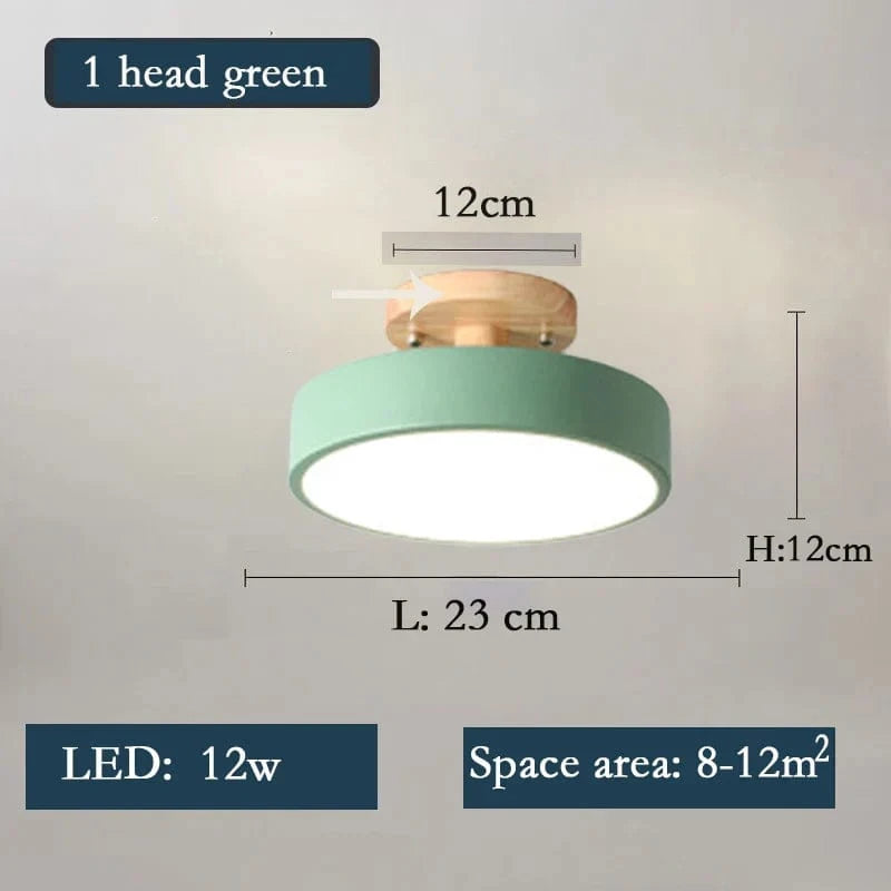 Lustre en bois LED de style nordique pour toutes les pièces | Marco Lucetti 1 tête verte