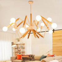 Lustre En Bois Massif Moderne - Lampe Araignée Créative Post-Moderne | Marco Lucetti
