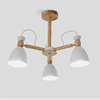 Lustre en bois massif moderne pour plafond d'hôtel | Marco Lucetti Blanc 3 lumières