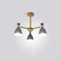 Lustre en bois massif moderne pour plafond d'hôtel | Marco Lucetti Gris 3 lumières