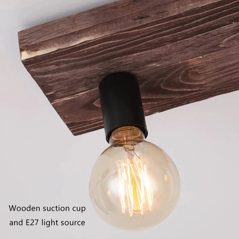 Lustre en bois massif Vintage Creative pour Restaurant Salon Couloir Café | Marco Lucetti 1 pièce sans ampoule