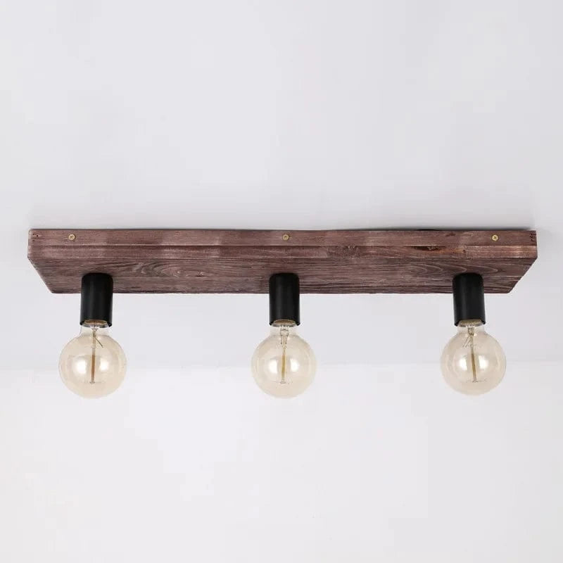 Lustre en bois massif Vintage Creative pour Restaurant Salon Couloir Café | Marco Lucetti 1 pièce sans ampoule