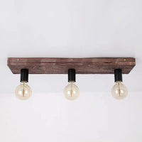 Lustre en bois massif Vintage Creative pour Restaurant Salon Couloir Café | Marco Lucetti 1 pièce sans ampoule