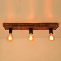 Lustre en bois massif Vintage Creative pour Restaurant Salon Couloir Café | Marco Lucetti 1 pièce sans ampoule