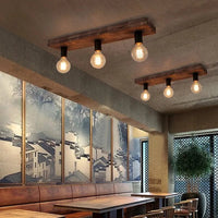 Lustre en bois massif Vintage Creative pour Restaurant Salon Couloir Café | Marco Lucetti 1 pièce sans ampoule