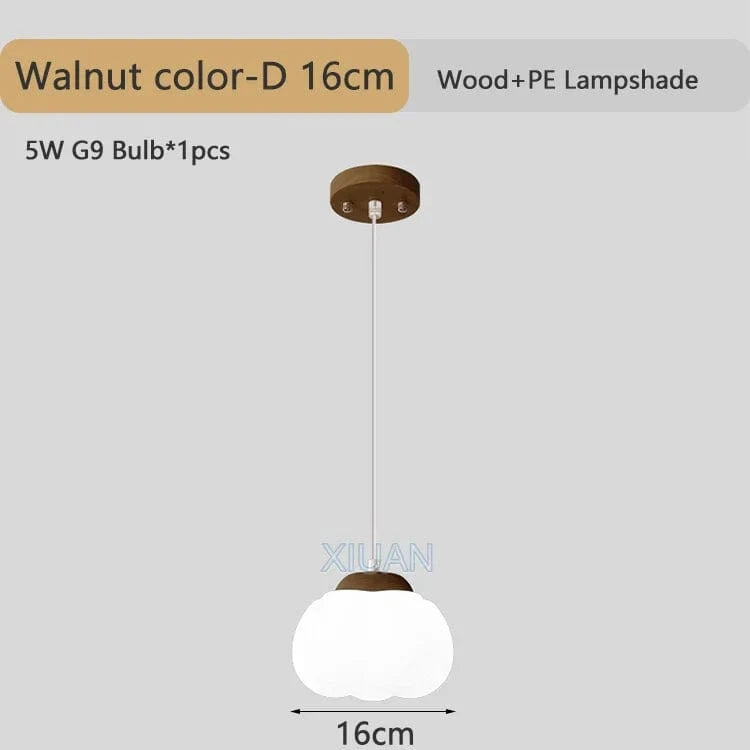 Lustre en bois naturel - Style coton | Marco Lucetti 1 couleur noyer clair / Lumière blanche