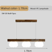 Lustre en bois naturel - Style coton | Marco Lucetti 3 Lumières couleur Noyer / Lumière blanche