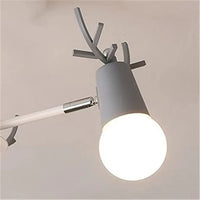 Lustre en bois nordique LED Macaron pour Chambre Enfant | Marco Lucetti Gris / 8 têtes de lampe