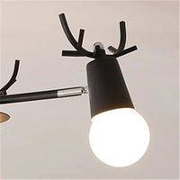 Lustre en bois nordique LED Macaron pour Chambre Enfant | Marco Lucetti Noir / 8 têtes de lampe