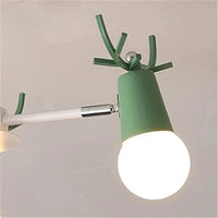 Lustre en bois nordique LED Macaron pour Chambre Enfant | Marco Lucetti Vert / 8 têtes de lampe