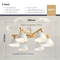 Lustre en bois nordique pour salon avec ampoule E27 | Marco Lucetti B6S / Sans ampoule