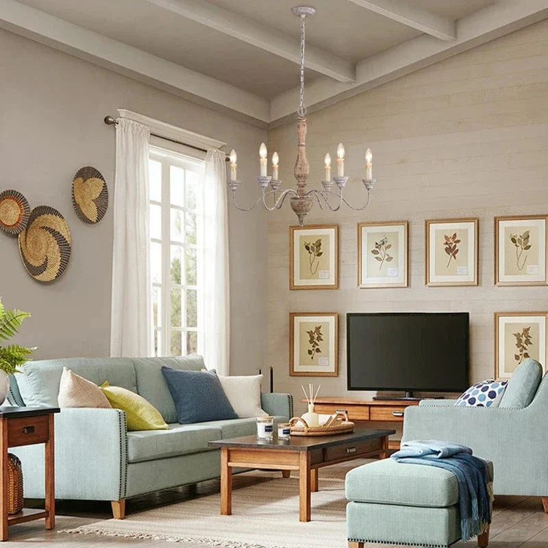 Lustre en bois style Américain Vintage pour salon, salle à manger, chambre, café ou magasin de vêtements | Marco Lucetti