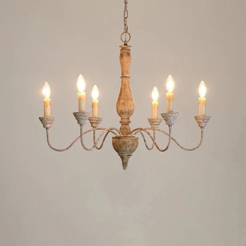 Lustre en bois style Américain Vintage pour salon, salle à manger, chambre, café ou magasin de vêtements | Marco Lucetti