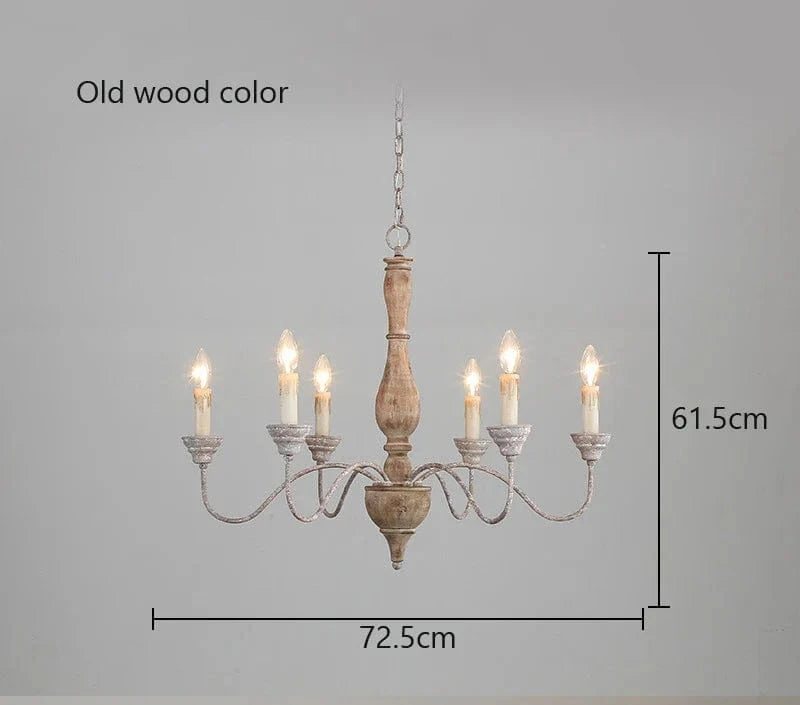 Lustre en bois style Américain Vintage pour salon, salle à manger, chambre, café ou magasin de vêtements | Marco Lucetti Vieux Bois sans ampoule