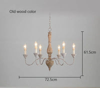 Lustre en bois style Américain Vintage pour salon, salle à manger, chambre, café ou magasin de vêtements | Marco Lucetti Vieux Bois sans ampoule