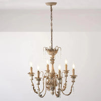 Lustre en bois vintage français design art pour salon - Élégance intemporelle | Marco Lucetti