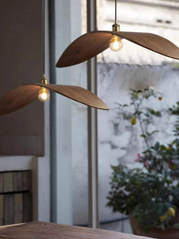 Lustre en bois vintage Wabi Sabi - Éclairage LED chinois Zen pour salon de thé et salle à manger | Marco Lucetti