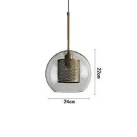 Lustre en boule de verre industriel rétro pour loft, hôtel et restaurant. | Marco Lucetti Coppe sphérique 24cm