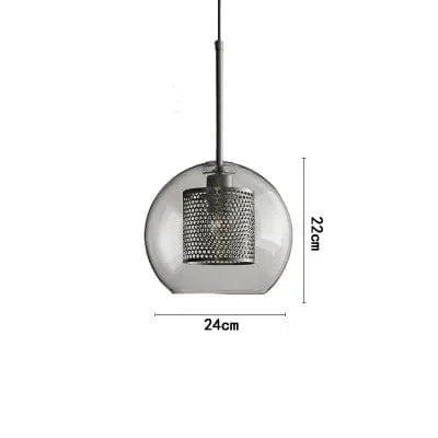 Lustre en boule de verre industriel rétro pour loft, hôtel et restaurant. | Marco Lucetti Sphérique 24cm argenté