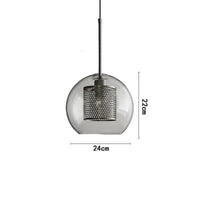 Lustre en boule de verre industriel rétro pour loft, hôtel et restaurant. | Marco Lucetti Sphérique 24cm argenté