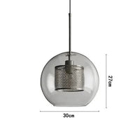 Lustre en boule de verre industriel rétro pour loft, hôtel et restaurant. | Marco Lucetti Sphérique 30cm argenté