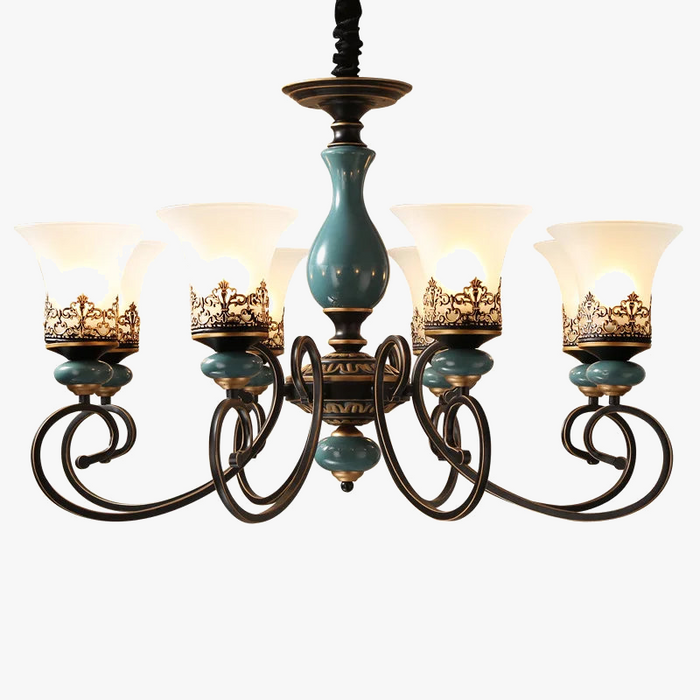 Lustre en céramique LED de style français antique - Design européen