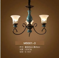 Lustre en céramique LED de style français antique - Design européen | Marco Lucetti 3 lumières