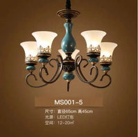 Lustre en céramique LED de style français antique - Design européen | Marco Lucetti 5 lumières