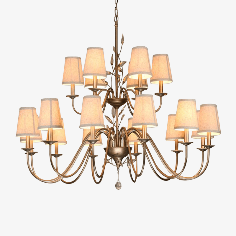 Lustre en chandelier Art Deco avec Abat-jour | Marco Lucetti