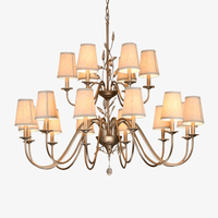 Lustre en chandelier Art Deco avec Abat-jour | Marco Lucetti